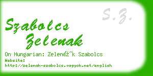 szabolcs zelenak business card